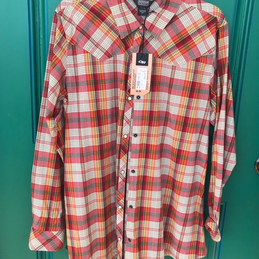 Pearl snap western shirt.